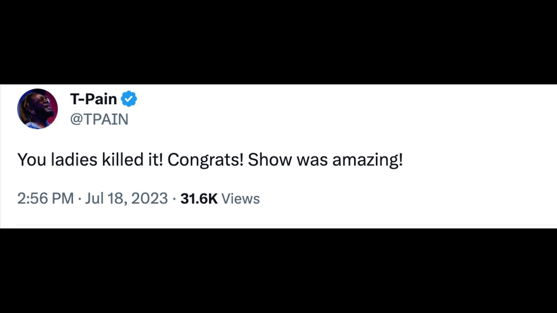 T-Pain congratulates Green and Deville.